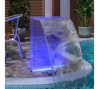 Waterfall Element with RGB LEDs Acrylic 51cm Pool Water Feature for Garden and Pond Includes Remote Control Decorative Cascade for Patio and Balcony Relaxing Zen Oasis
