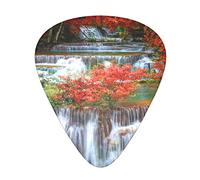 Waterfall Fall Scenery Printed Guitar Picks 12 Pack Picks Sampler With Storage Box For Guitar Bass Ukulele 0.46mm