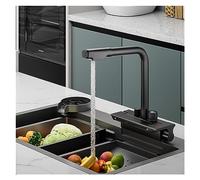 Waterfall Faucet 3 Effluent Modes Kitchen Basin Sink Single Hole Pull-Out with Digital Display All Copper(F)