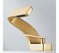 Waterfall Faucet Light Luxury All Copper hot and Cold Bathroom Toilet Basin Faucet, Brushed Gold