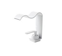 Waterfall Faucet Single Handle 1 Hole Bathroom Sink Lavatory Vanity Wash Basin Water Vessel Crane Mixer Tap(White,G1/2)