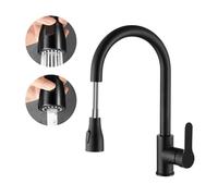 Waterfall Faucet Stainless Steel Kitchen Single Hole Pull Out Spout Kitchen Sink Mixer Tap, Cold Hot Dual Purpose Splash Proof Faucet for Laundry Utility Rv(Dual Function 01)