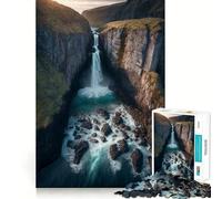 Waterfall Flowing 1000 Pieces Puzzles for Teenagers Mind Boost Fun High Accuracy Cutting Craft Calming Mental Break Activity (50x75cm)