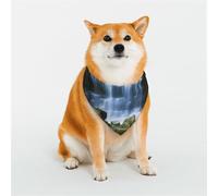 Waterfall Flowing Down Dog Bandanas Medium Adjustable Dog Scarf Triangle Bibs Double Reversible Kerchief Scarf Washable Daily Handkerchief for Medium Large Dog Puppy Cat Gift