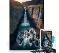Waterfall Flowing Jigsaw 1000 Piece Mind Skill Play Stable Fit No Shifting Parts Enjoyable Pastime for Long Weekends (38x26cm)