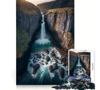 Waterfall Flowing Teenagers Puzzles 1000 Piece Jigsaws Focus Ability Casual Relaxation Interlock Well Memorable Gift (38x26cm)