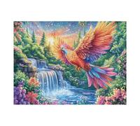 Waterfall Flying Eagle 500 Piece Pack DIY Jigsaw Puzzle Cute Animals Accompany Collectors Ultra Difficult Educational Decorative Puzzle Gifts for Adults Birthday Sturdy Paperboard 500 PCS