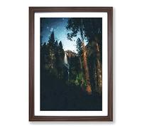 Waterfall Forest Framed Print | A2 Walnut Framed Wall Art | Ready to Hang | Modern Landscape Picture | Living Room Bedroom Lounge Office