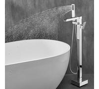 Waterfall Freestanding Silver Chrome Plated Bath Tap With Shower