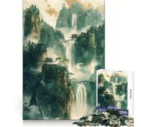 Waterfall Gold Decor Jigsaw Puzzles for Adults 1000 Piece Mental Workout Quiet Enjoyment Xmas Gift (38x26cm)