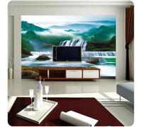 Waterfall Greenery Peaks Rivers Landscape 3D Wallpaper Easy Install Feature Office Living Room Sofa Bedroom TV Background Wall Decoration-200cm×140cm
