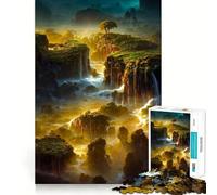 Waterfall in Forest Nature 1000 Piece Jigsaw Puzzles for Teenagers Recall Fun Play Tight Interlock No Gaps Family Fun Night Activity (38x52cm)