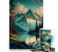 Waterfall in Forest Nature 1000 Piece Puzzle For Adults Mind Skill Play Laser Cut for Flawless Fit Rewarding Activity for Rainy Days (38x26cm)