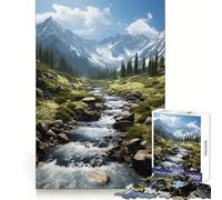 Waterfall in Forest Nature Adult Jigsaw Puzzle1000 Pieces Mind Wellness Serene Activity Sharp Edges (38x26cm)