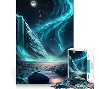 Waterfall in Forest Nature Jigsaw Puzzle 1000 Pieces Cognitive Fun Play High Precision Die Cut Unique Gift for Stress Relief (50x75cm)