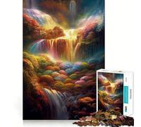 Waterfall in Forest Nature Jigsaw Puzzles 1000 Cognitive Skill Toy Smooth Burr Free Surface Relaxing Indoor Group Activity (50x75cm)