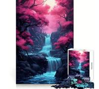 Waterfall in Forest Nature Teenagers 1000 Piece Jigsaw Puzzle Focus Training Leisure Activity Tight Join Thoughtful Gift (50x75cm)