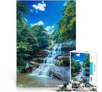 Waterfall in Forest NatureAdults Puzzles 1000 Piece Jigsaws Hand speed competition Fun at Home Activities, Birthday Present,Travel Gifts, 38x26cm