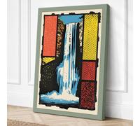 Waterfall in Fragments Canvas Wall Art Print 24x16 Inch (61 x 41 cm)
