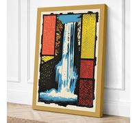 Waterfall in Fragments Canvas Wall Art Print 24x16 Inch (61 x 41 cm)