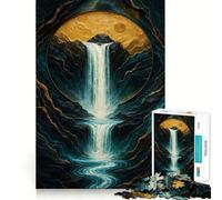 Waterfall in Golden Circle Jigsaws for Adults1000 Pieces Brain Memory Game Fine Cut Premium Finishing Engaging Way to Pass Free Hours (38x52cm)