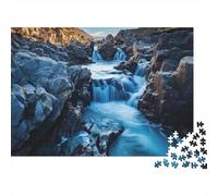Waterfall in Iceland 1000-Piece Puzzle for Adults, 52x38cm/1000pcs, Smooth White Pieces for Easy Handling; for Relaxed Evenings at The Table