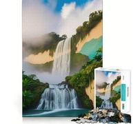 Waterfall in Lush Jungle 1000 Piece Jigsaws Creative Skill Toy Tight Lock No Loose Pieces Bonding Activity for Loved Ones (38x52cm)