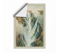 Waterfall in Mist Impressionism Unframed Wall Art Print A2 (59.4×42cm), Wall Decor for Living Room, Bedroom, Office & Home, Art Gift