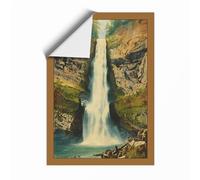 Waterfall in Stone Vintage Unframed Wall Art Print A2 (59.4×42cm), Wall Decor for Living Room, Bedroom, Office & Home, Art Gift