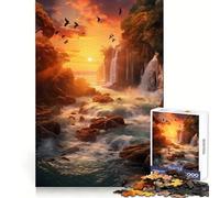 Waterfall in Sunset Adult Jigsaw Puzzle1000 Pieces Mind Wellness Serene Activity Sharp Edges (50x75cm)