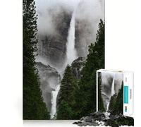 Waterfall in The Forest 1000 Piece Jigsaws for Adults Brain Recall Game Tight Interlock No Gaps Calming Mental Break Activity (50x75cm)