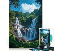 Waterfall in The Forest Jigsaw for Teenagers 1000 Pieces Memory Fun Game Smooth Burr Free Surface Birthday Gift Brain Teaser Toy (38x52cm)