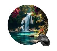 Waterfall in Tropical Rainforest Mouse Pad Round Mousepads Desk Mat for Office Laptops