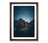 Waterfall in Yosemite California Framed Print | A2 Walnut Framed Wall Art | Ready to Hang | Modern Landscape Picture | Living Room Bedroom Lounge Office