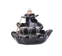 Waterfall Incense Burner Diffuser Backflow Incense Burner Waterfall Office Ceramic Smoke Temple Shrine Room Aroma Crafts Home Decor Backflow Incense Burner (Color : Gold)