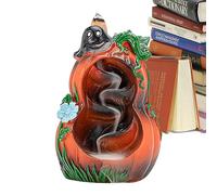 Waterfall Incense Burner with Cones | Resin Pumpkin Incense Sticks | Backflow Incense Waterfall Halloween Fountain Decoration for Living Room Club Tea Table Ornament Chaies