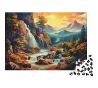 Waterfall Jigsaw Puzzles for Adults 1000 Piece Jigsaw Puzzles for Adults Kids Learning Educational Toys Family Games Christmas Birthday GiftsPremium & Durable for Stress Relief 1000pcs (75x50cm)