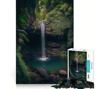 Waterfall Jungle Jigsaw for Teenagers 1000 Pieces Mental Improve Play Uniform Size Precise Pieces Family Fun Night Activity (38x52cm)