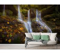 Waterfall Jungle Wall Mural, Self-Adhesive Peel & Stick Wallpaper, Landscape Reef Design Photo Wallpaper for Living Room & Bedroom (100x70 cm), M-884