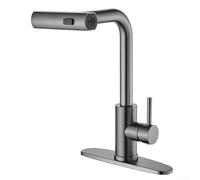 Waterfall Kitchen Tap Pull Down Sprayer Stainless Steel(Gunmetal Gray)