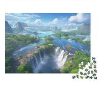 Waterfall Landscape 1000 Piece Jigsaw Puzzle Paper for Adults Scenic View Puzzle Game 70x50cm/1000pcs