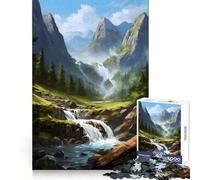 Waterfall Landscape Art Adult Jigsaw1000 Pieces Clear Thinking Restful Escape Precise Edges (38x52cm)