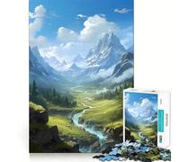 Waterfall Landscape Art Jigsaw for Adults1000 Pieces Brain Focus Game Precision Cut Smooth Edges Amusing Challenge for Waiting Time (38x52cm)