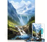 Waterfall Landscape Art Jigsaw for Teenagers 1000 Pieces Mind Boost Fun Clean Cut Sturdy Components Heartwarming Gathering Activity (38x26cm)