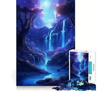 Waterfall Landscape Art Jigsaw Puzzles for Adults 1000 Think Boost Game Precise Interlock Structure Easy to Learn Family Enjoyment (50x75cm)