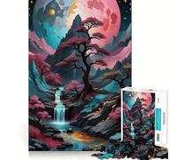 Waterfall Landscape Jigsaw 1000 Pieces for Teenagers Mind Boost Fun Zero Gap Captivating Leisure for Cozy Indoors (50x75cm)
