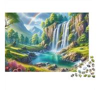 Waterfall Landscape Jigsaw Puzzle for Adults 1000 Piece Puzzle Game Rainbow Relax Home Decor 70x50cm/1000pcs