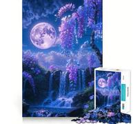 Waterfall Landscape Jigsaw Puzzles 1000 Piece for Adults Recall Fun Play Firm Fit Secure Assembly Family Fun Night Activity (50x75cm)
