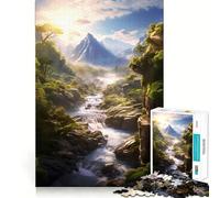 Waterfall Landscape Jigsaw Puzzles for Adults 1000 Think Boost Game Precise Interlock Structure Easy to Learn Family Enjoyment (38x52cm)