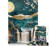 Waterfall Landscape Kintsugi Art 1000 Pieces Puzzles for Adults Clear Thinking Stress Relief Fun Precise Edges Lovely Gift (38x26cm)